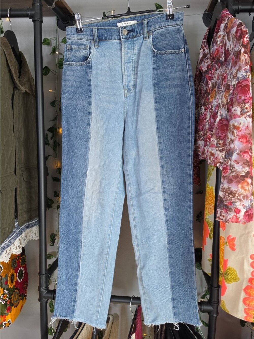Vintage PacSun Sz 26 Super High Rise Multi-Tone Denim Mom Y2K Jeans Trendy